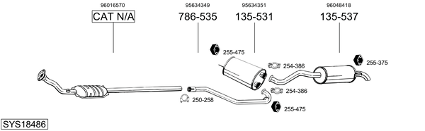 Sistema de gases de escape BOSAL SYS18486