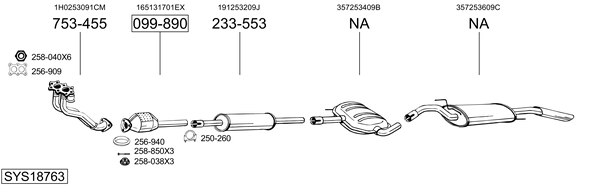 Sistema de gases de escape Vw PASSAT B3/B4 Variant