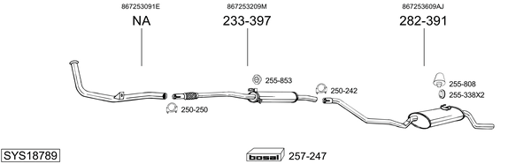 Sistema de gases de escape Vw POLO Coupe