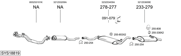 Sistema de gases de escape Vw SANTANA