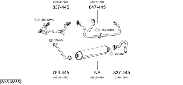 Sistema de gases de escape BOSAL SYS18855