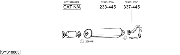Sistema de gases de escape BOSAL SYS18863