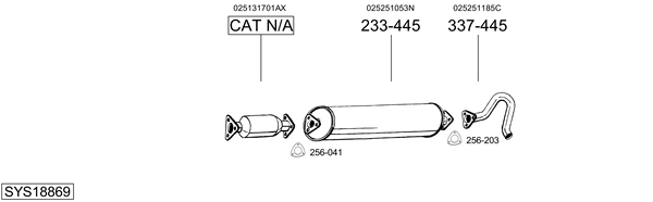 Sistema de gases de escape Vw TRANSPORTER T3 Van