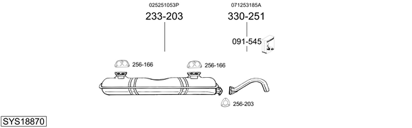 Sistema de gases de escape Vw TRANSPORTER T3 Bus
