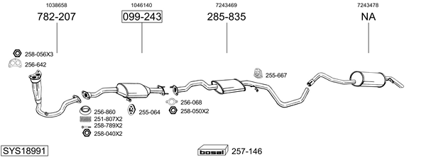 Sistema de gases de escape Ford ESCORT V Turnier