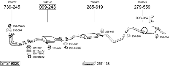 Sistema de gases de escape Ford ESCORT V Turnier