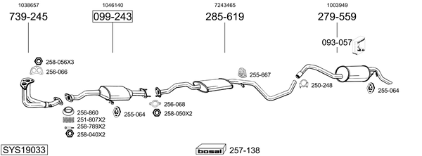 Sistema de gases de escape Ford ESCORT V Saloon