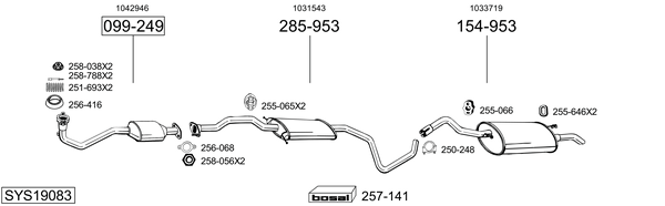 Sistema de gases de escape Ford ESCORT VI Turnier