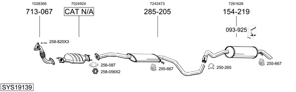 Sistema de gases de escape Ford ESCORT VI Saloon