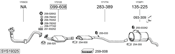 Sistema de gases de escape BOSAL SYS19325
