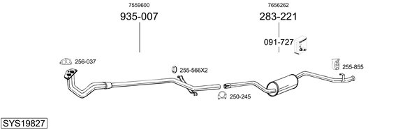 Sistema de gases de escape BOSAL SYS19827