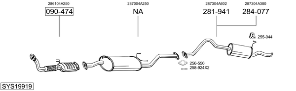 Sistema de gases de escape Hyundai H-1 / STAREX Bus