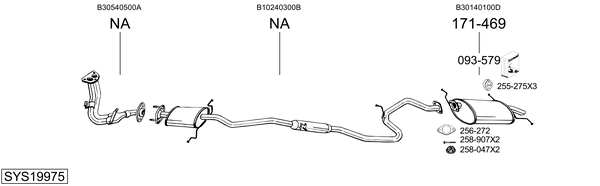 Sistema de gases de escape Mazda 121 I