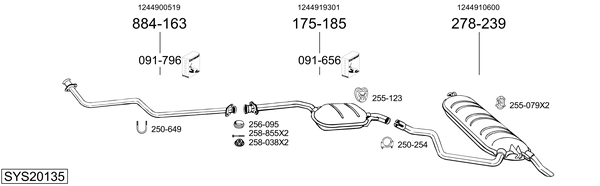 Sistema de gases de escape BOSAL SYS20135