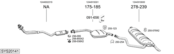 Sistema de gases de escape BOSAL SYS20141