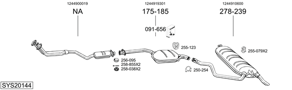 Sistema de gases de escape Mercedes-Benz 124 T-Model