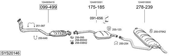 Sistema de gases de escape Mercedes-Benz 124 T-Model