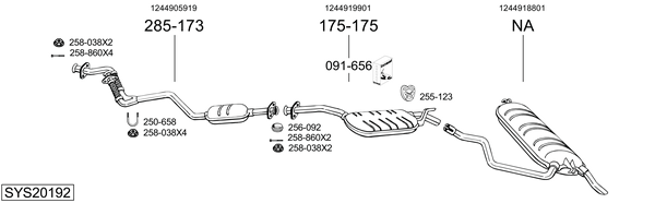 Sistema de gases de escape BOSAL SYS20192