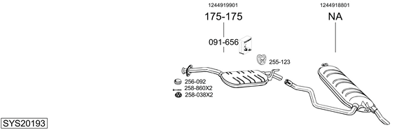 Sistema de gases de escape BOSAL SYS20193