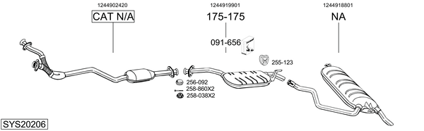 Sistema de gases de escape Mercedes-Benz 124 T-Model