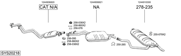 Sistema de gases de escape Mercedes-Benz E-CLASS T-Model