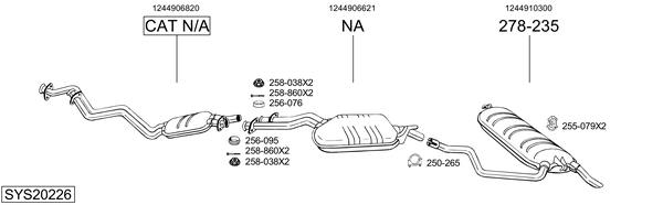 Sistema de gases de escape Mercedes-Benz E-CLASS T-Model