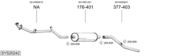 Sistema de gases de escape BOSAL SYS20242