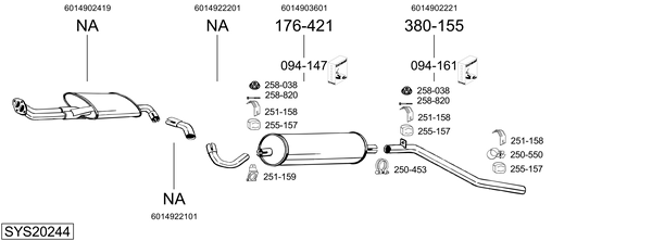 Sistema de gases de escape BOSAL SYS20244