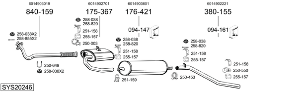 Sistema de gases de escape Mercedes-Benz T1 Bus