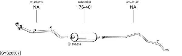 Sistema de gases de escape BOSAL SYS20307