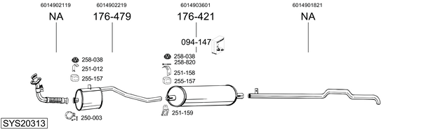 Sistema de gases de escape BOSAL SYS20313