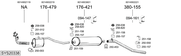 Sistema de gases de escape BOSAL SYS20338