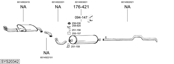 Sistema de gases de escape BOSAL SYS20342