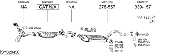 Sistema de gases de escape Mitsubishi PAJERO II