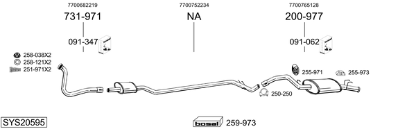 Sistema de gases de escape Renault 11 Hatchback Van