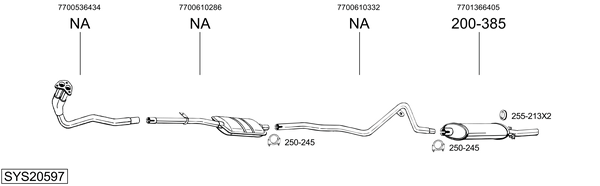 Sistema de gases de escape BOSAL SYS20597