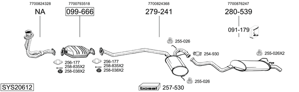 Sistema de gases de escape Renault 19 I Cabriolet