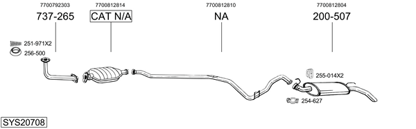 Sistema de gases de escape BOSAL SYS20708