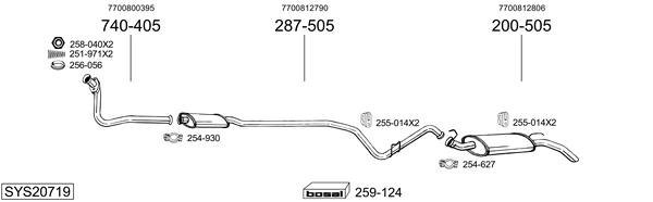 Sistema de gases de escape Renault RAPID Box Body/MPV