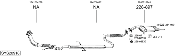Sistema de gases de escape BOSAL SYS20918