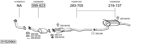 Sistema de gases de escape BOSAL SYS20964