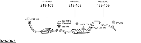 Sistema de gases de escape Suzuki VITARA Cabrio