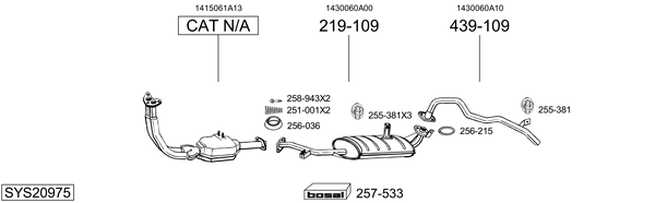 Sistema de gases de escape Suzuki VITARA Cabrio