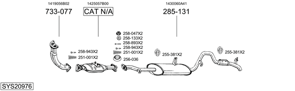 Sistema de gases de escape Suzuki VITARA Cabrio
