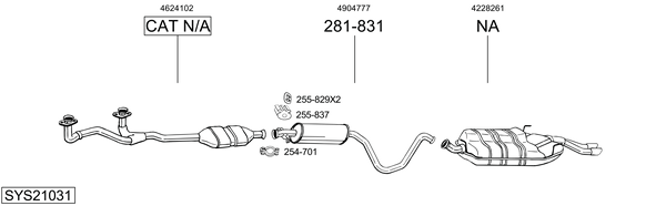Sistema de gases de escape Saab 900 II Coupe
