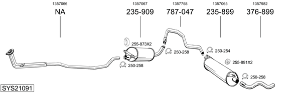 Sistema de gases de escape Volvo 240 Kombi
