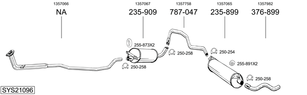 Sistema de gases de escape BOSAL SYS21096