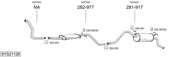 Sistema de gases de escape Volvo 340-360 Saloon