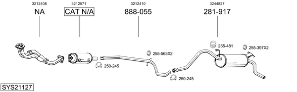 Sistema de gases de escape Volvo 340-360 Saloon