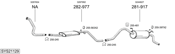 Sistema de gases de escape Volvo 340-360 Saloon